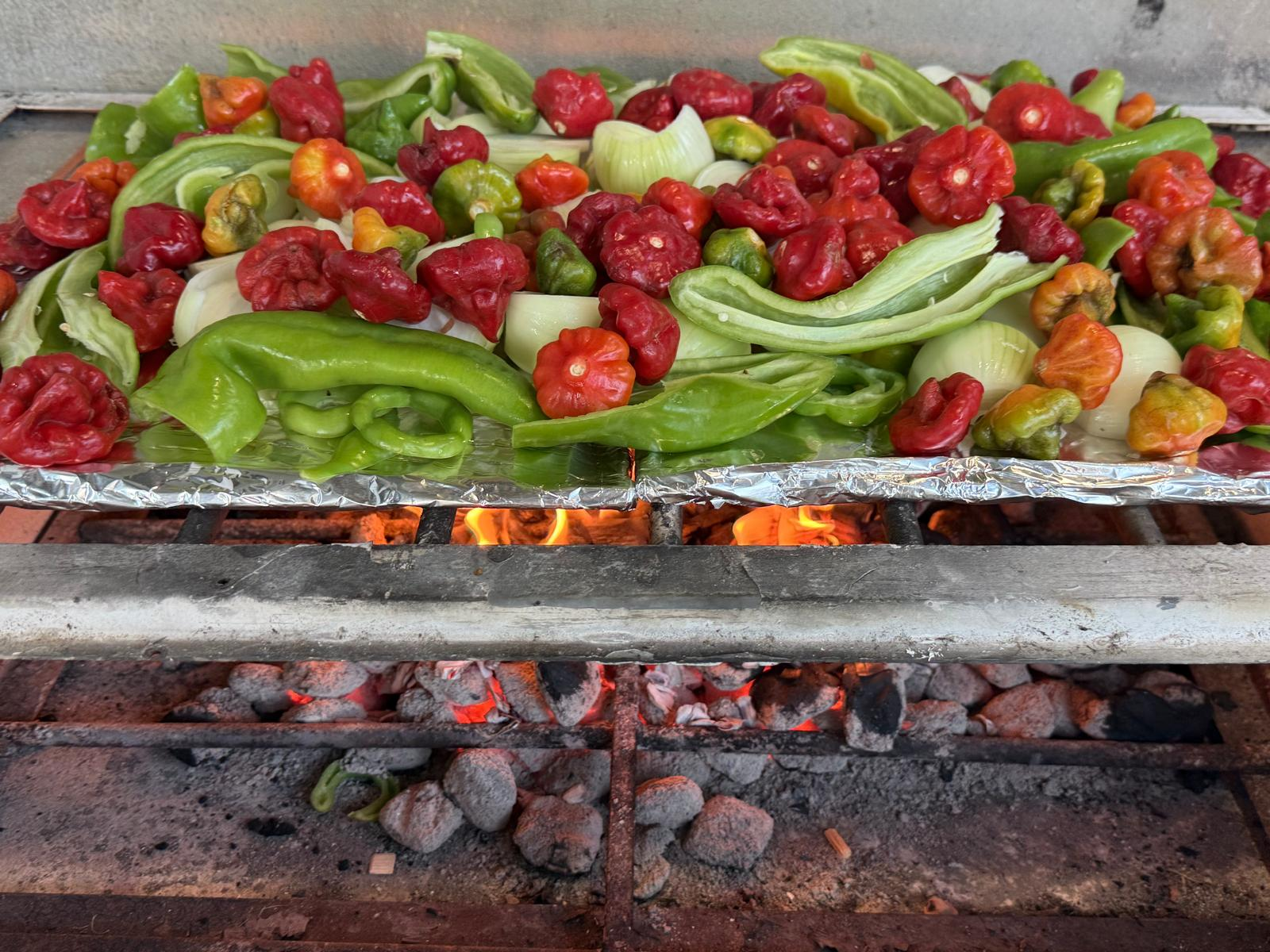 Vegetales ahumados a la parrilla